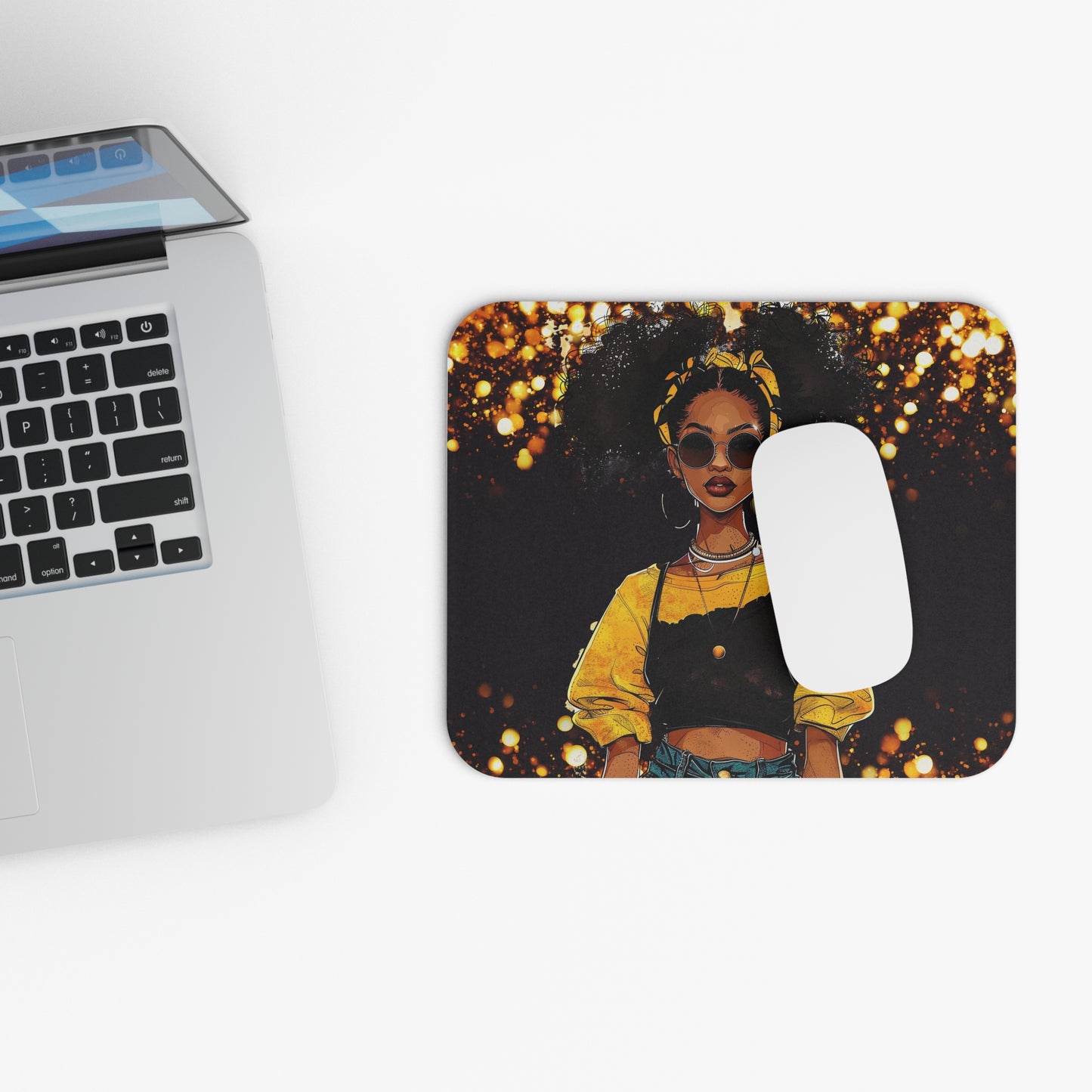 Afro Puff Mouse Pad