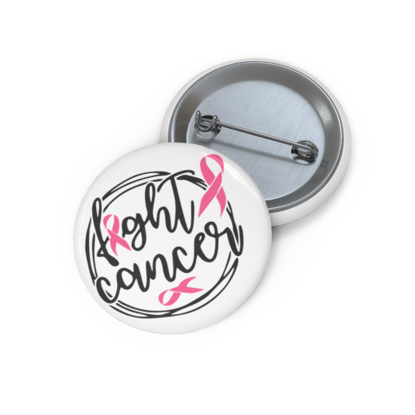 Fight Cancer White Button