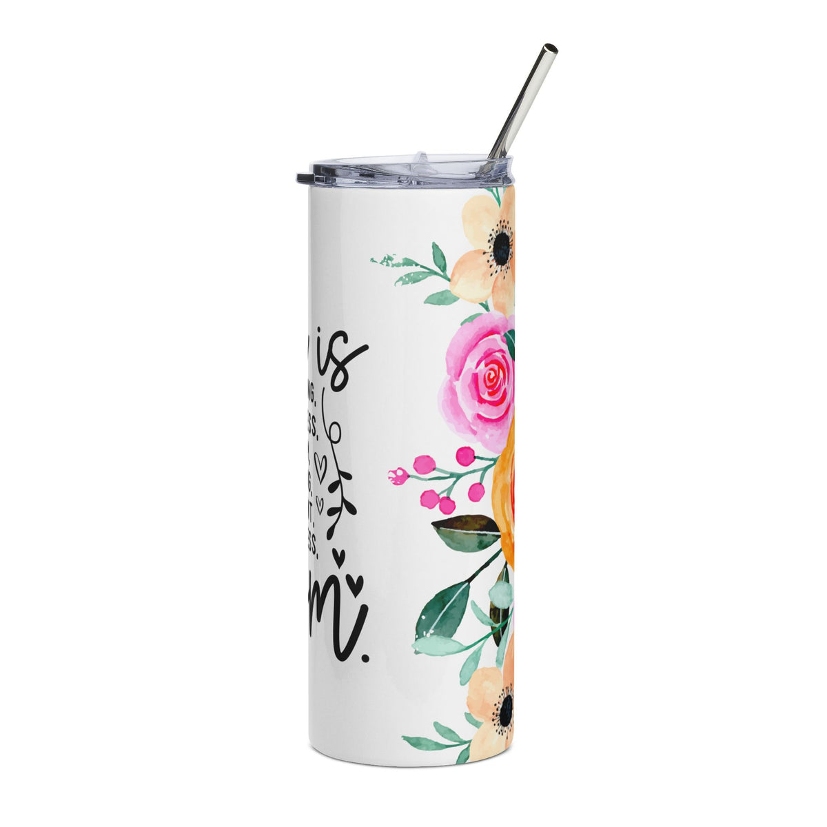 She Is Strong Fearless Mom Floral 20oz Tumbler