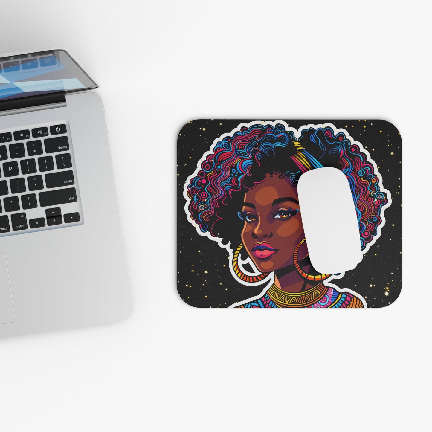 Afro Girl Mouse Pad