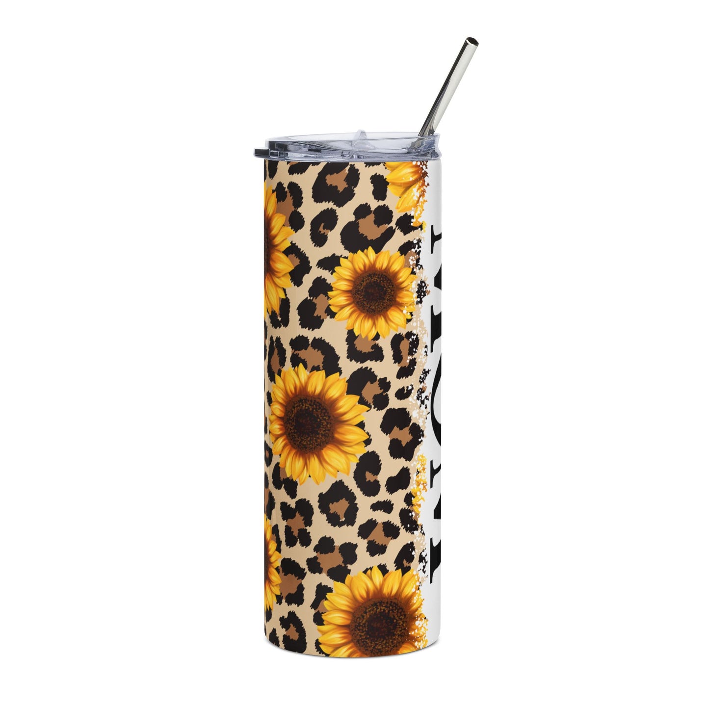 Sunflower Leopard Stainless Steel Tumbler - 20oz