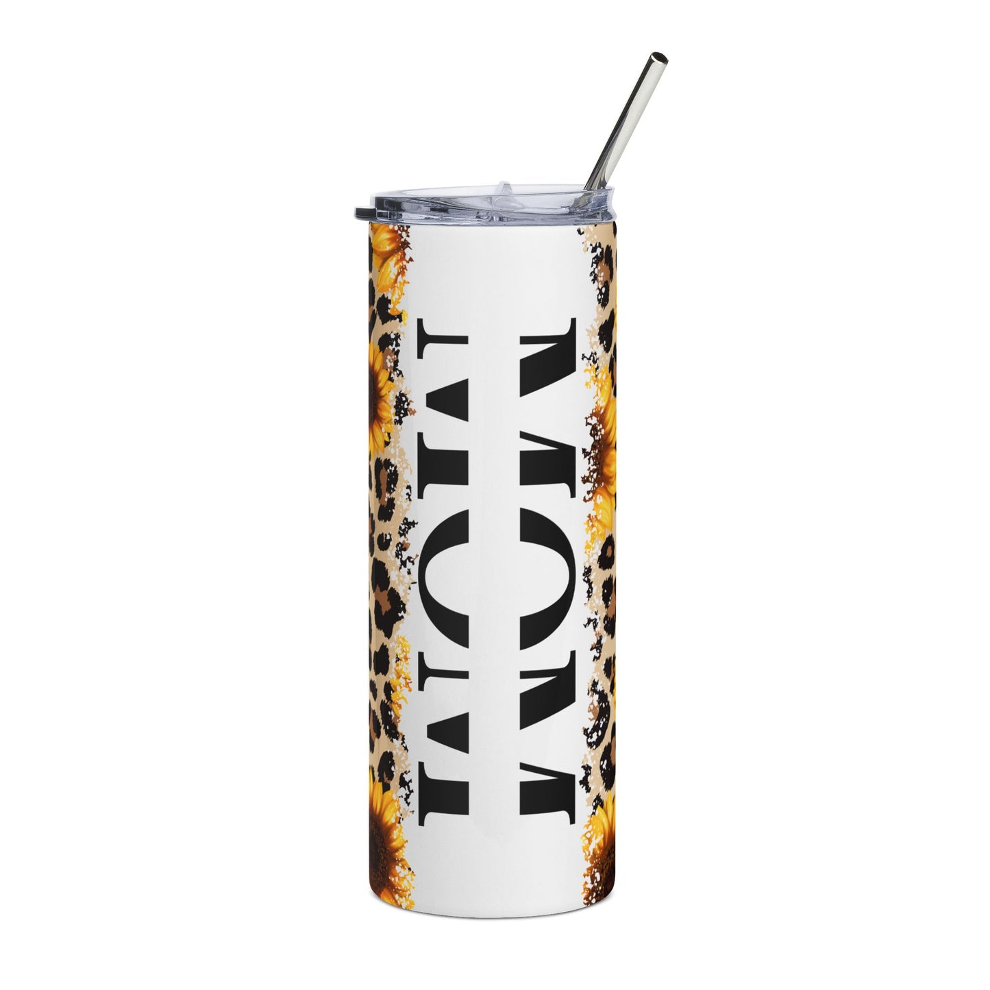 Sunflower Leopard Stainless Steel Tumbler - 20oz