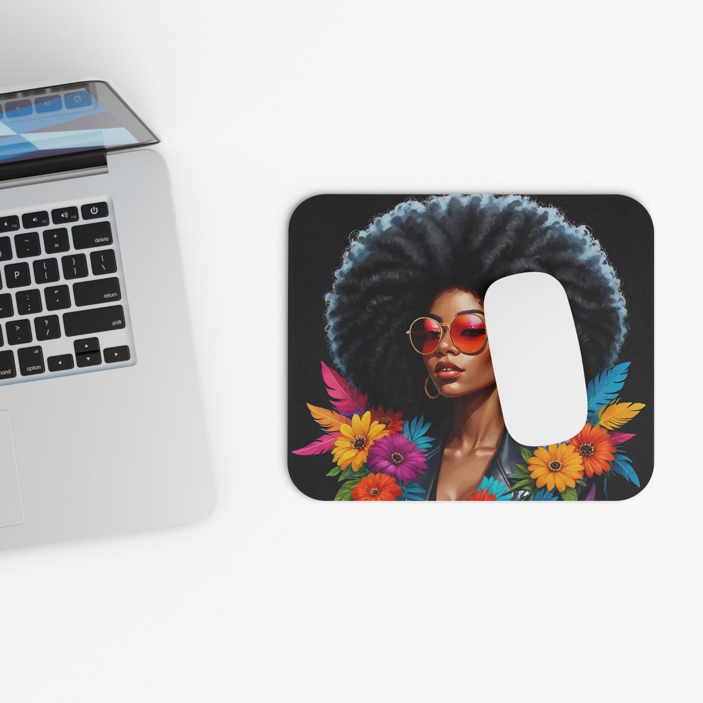 Afro Woman Mouse Pad