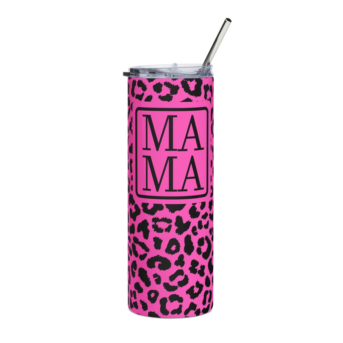 Pink MAMA Leopard Tumbler