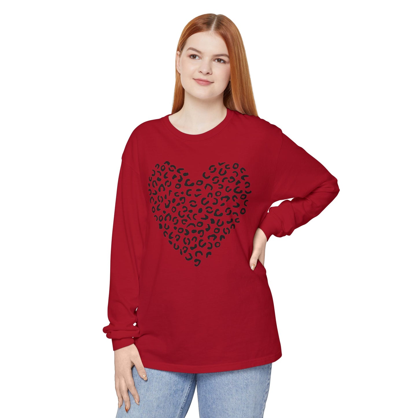 Adult Valentine Leopard Heart Shirt