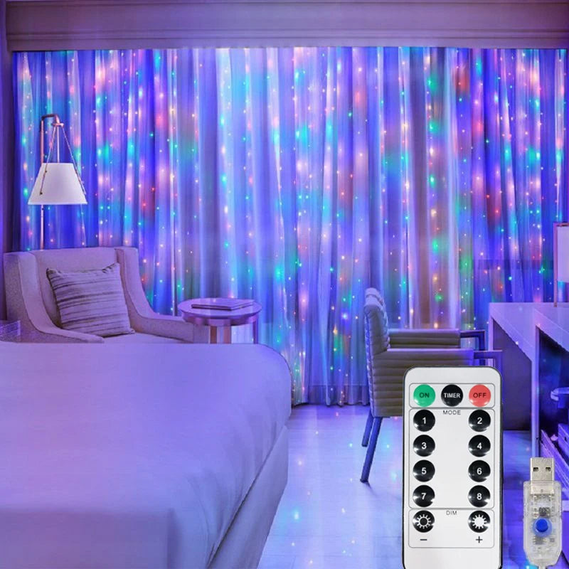 Curtain Garland LED Lights W/Remote Control