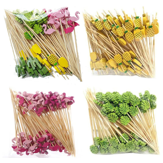 100Pcs Disposable Bamboo Food Picks