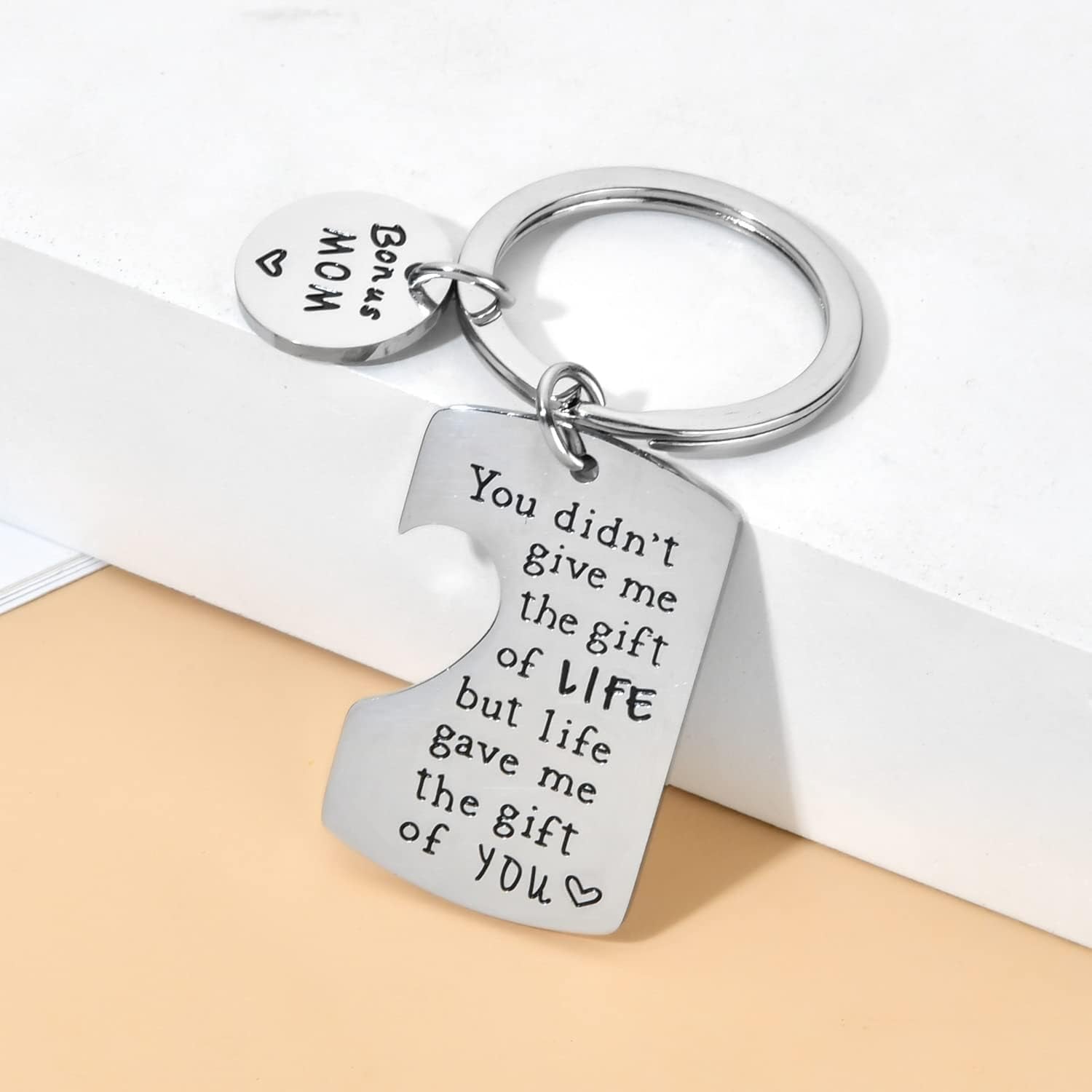 Bonus Mom Gifts Mothers Day Gifts for Step Mom Stepmother Mother in Law Keychain Adoption Appreciation Keychain