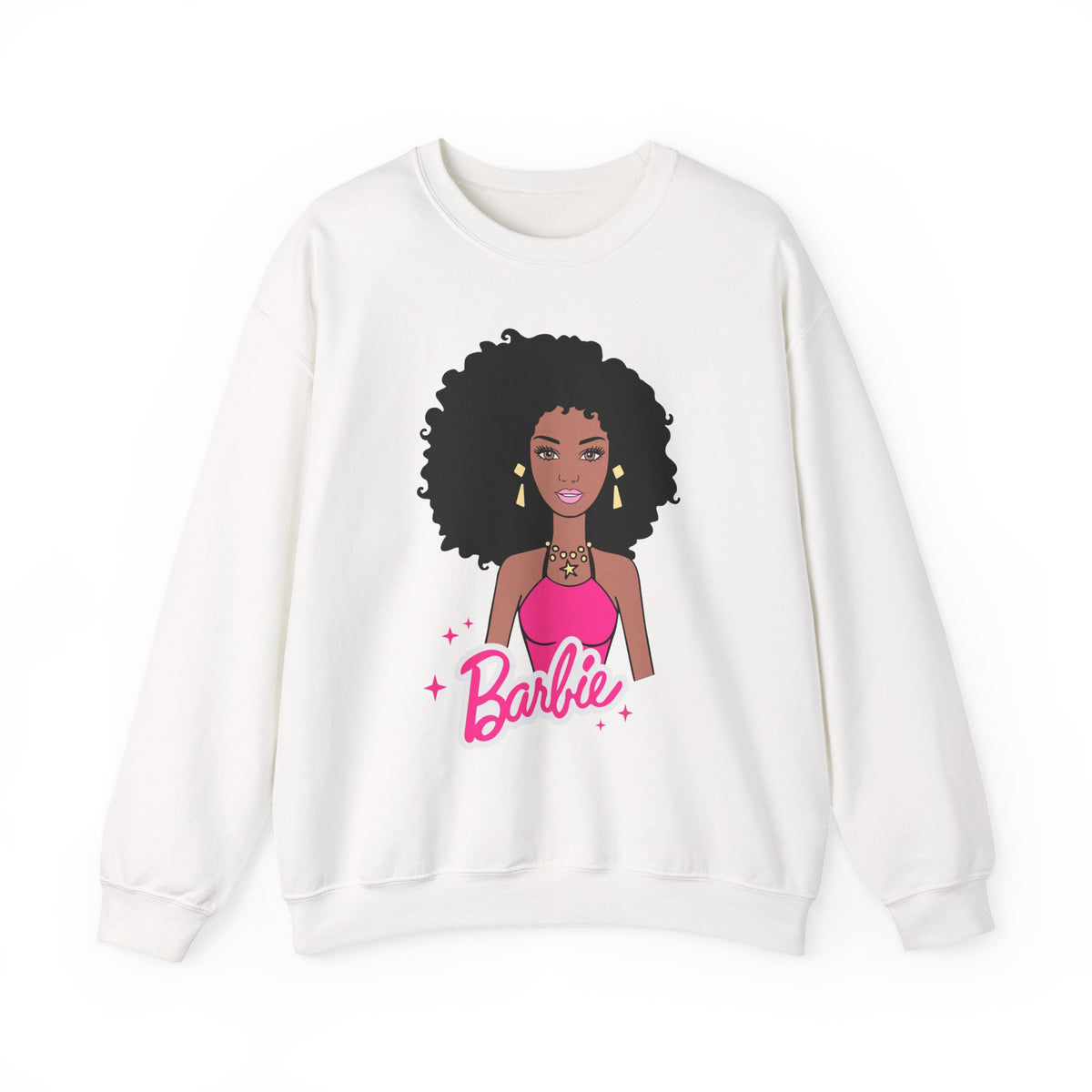 Barbie-Inspired Black Doll Graphic Sweatshirt