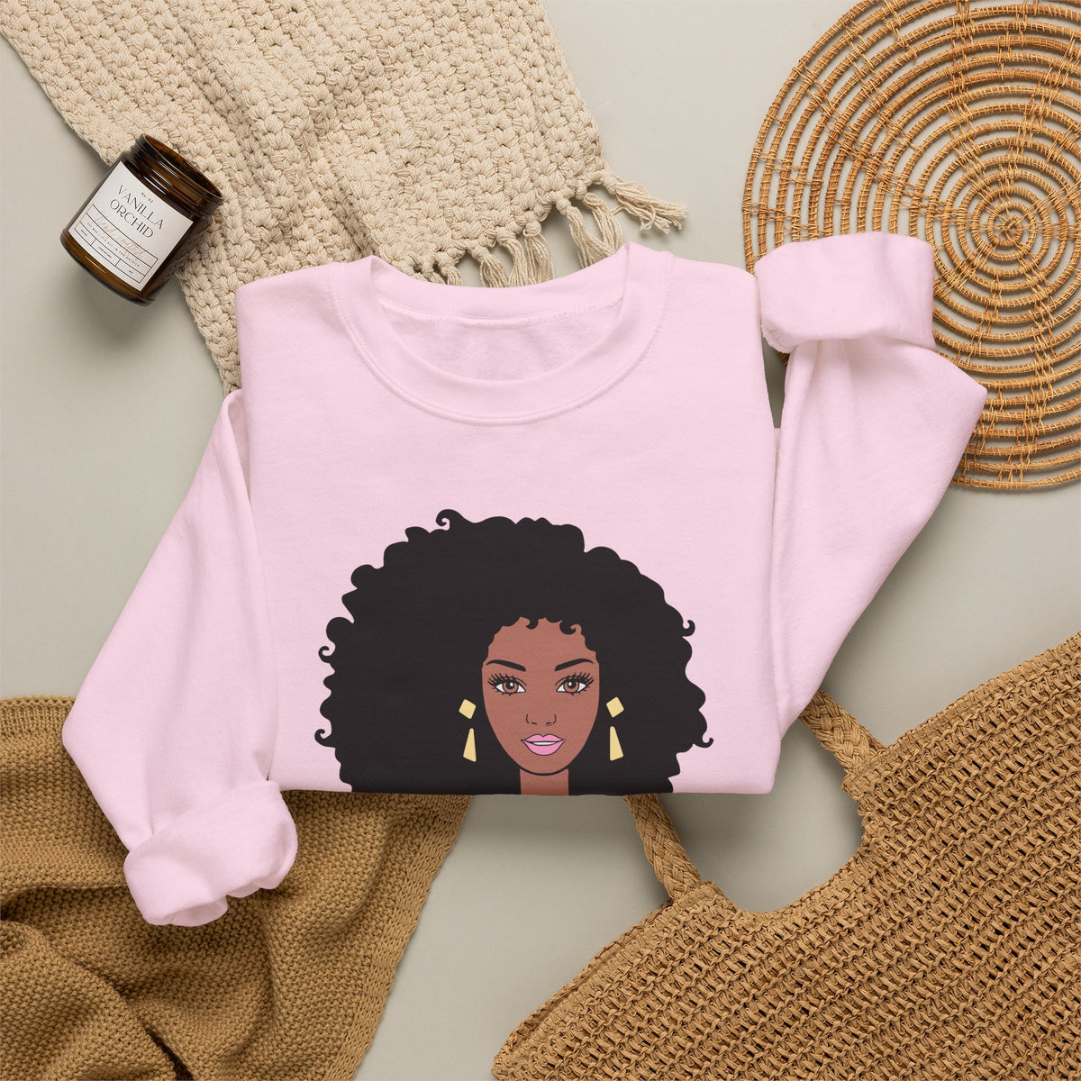 Barbie-Inspired Black Doll Graphic Sweatshirt