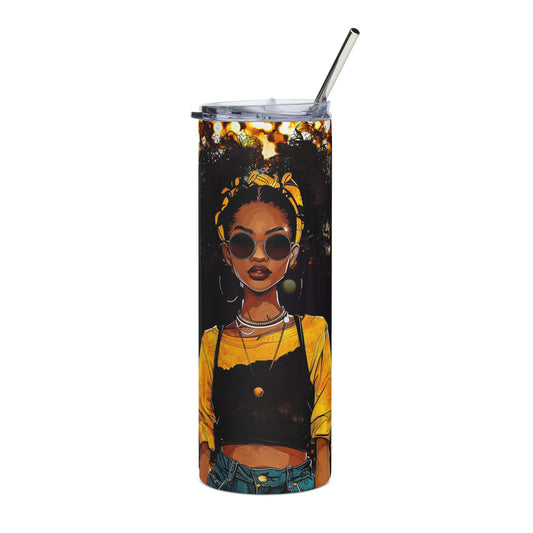 Afro Puff Tumbler