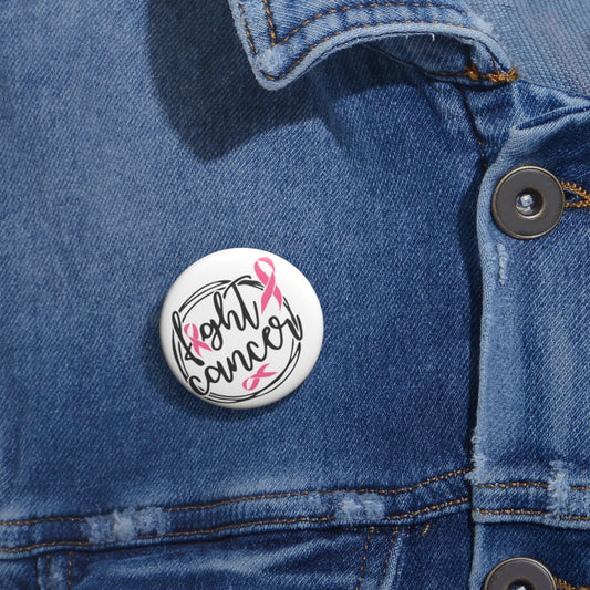 Fight Cancer White Button