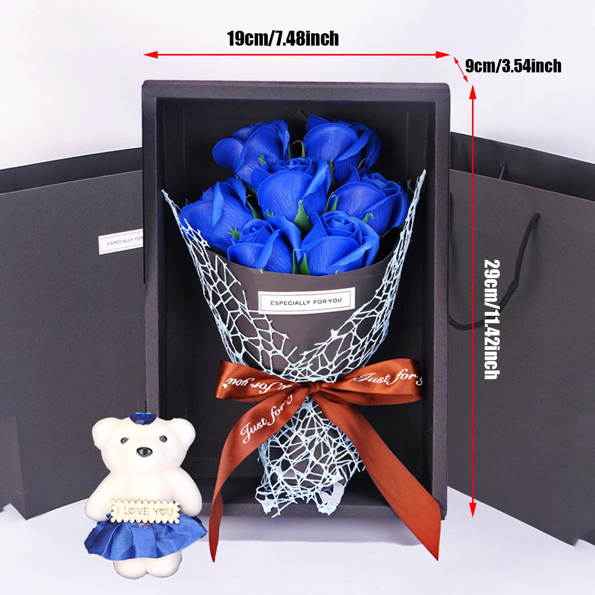 Mothers Day Gifts 2024 Artificial Flower Boutique Gift Box with Bear Modern Home Decoration Brithday Party Supplies Home Decors