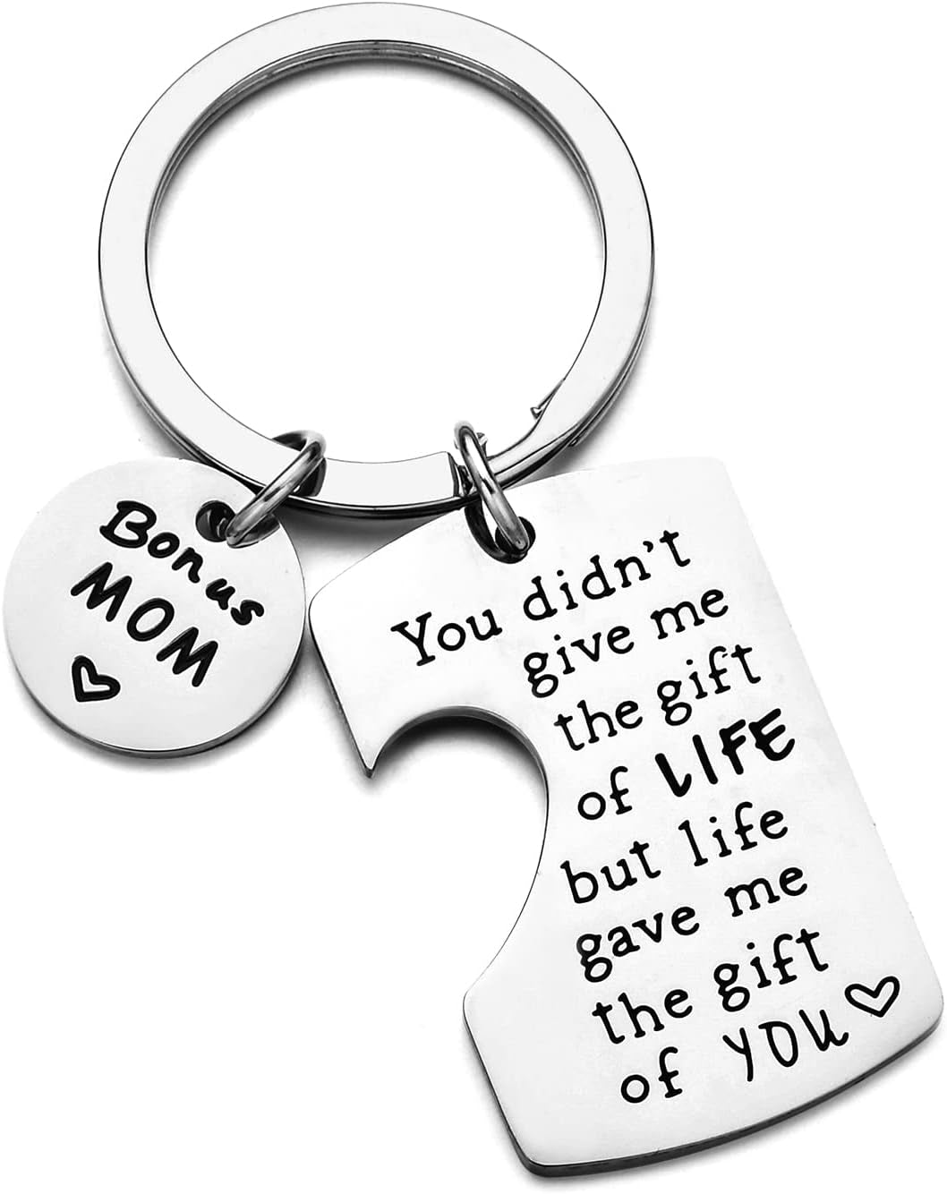 Bonus Mom Gifts Mothers Day Gifts for Step Mom Stepmother Mother in Law Keychain Adoption Appreciation Keychain