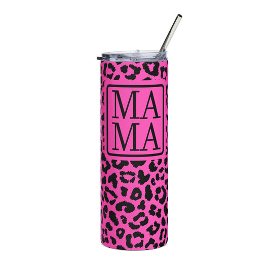 Pink MAMA Leopard Tumbler