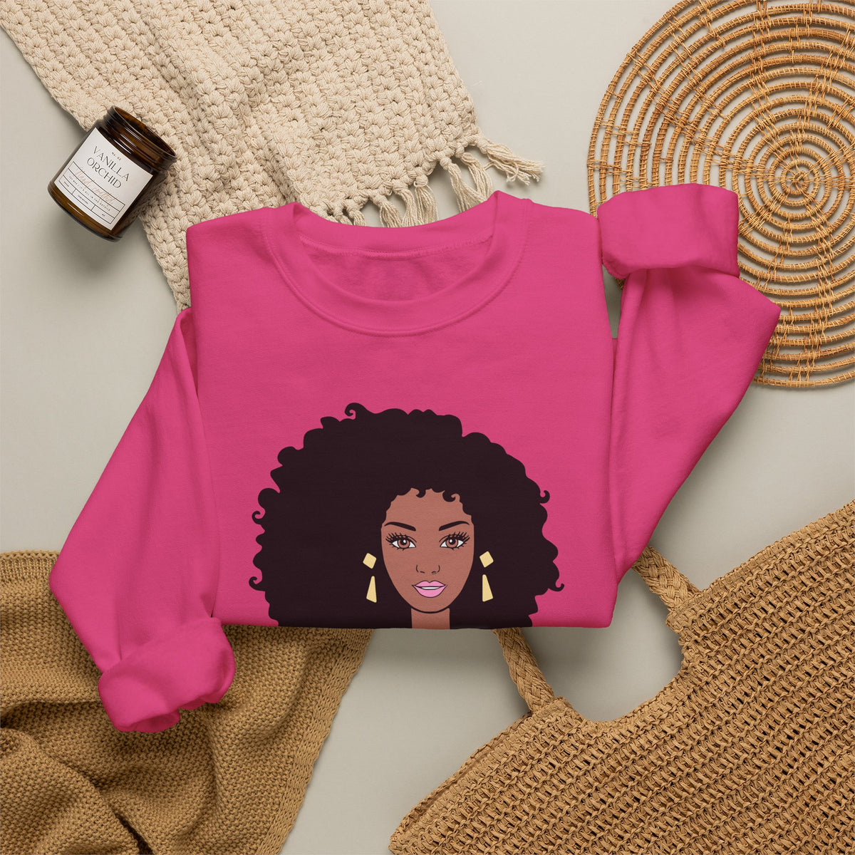 Barbie-Inspired Black Doll Graphic Sweatshirt