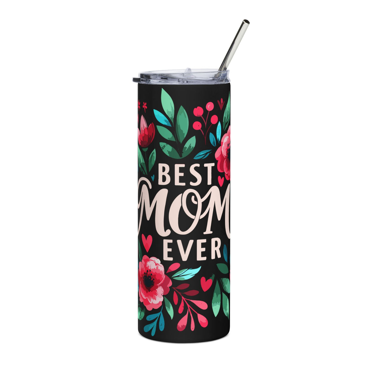 Best Mom Ever Floral 20oz Stainless Steel Tumbler