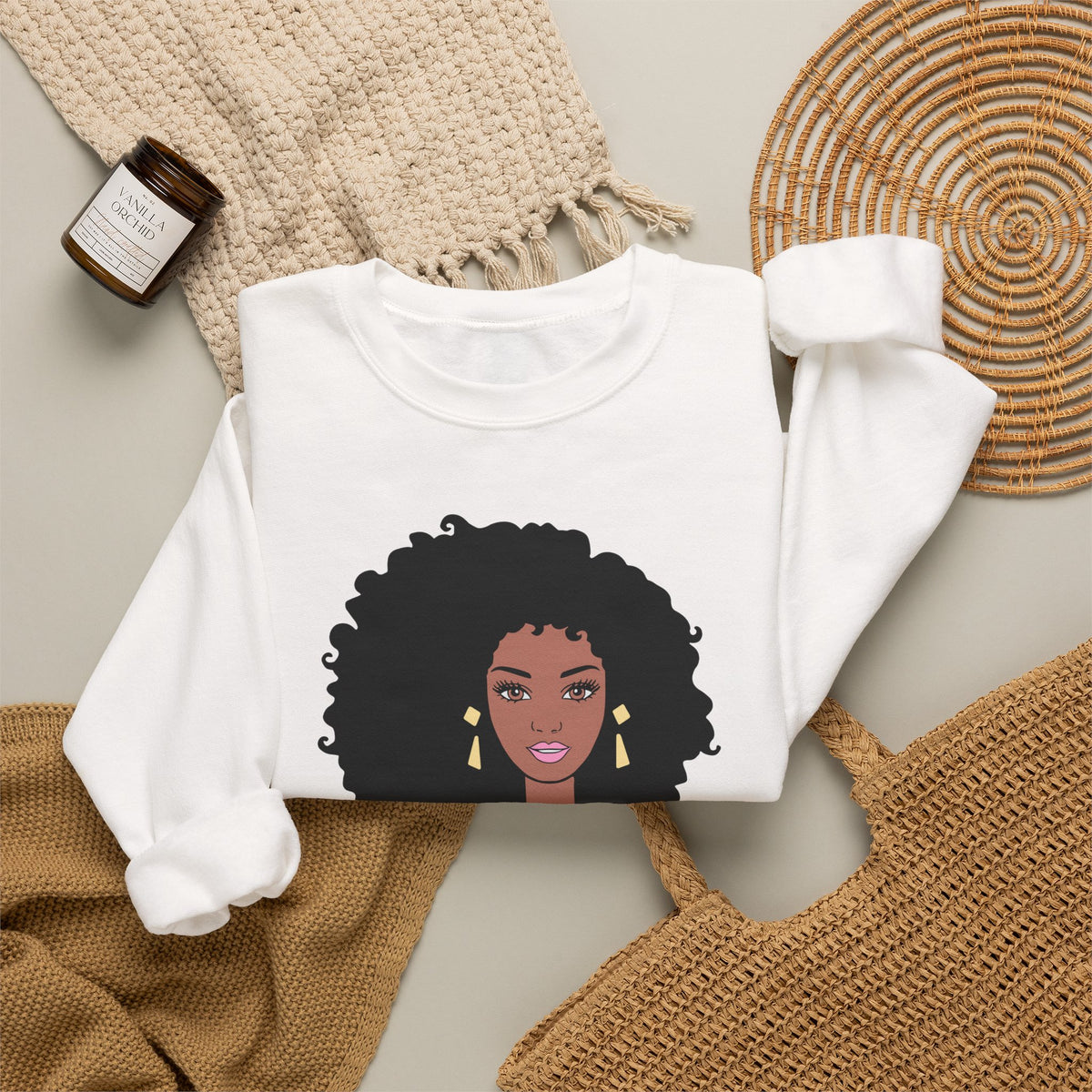 Barbie-Inspired Black Doll Graphic Sweatshirt