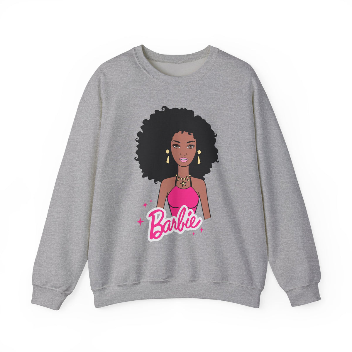 Barbie-Inspired Black Doll Graphic Sweatshirt