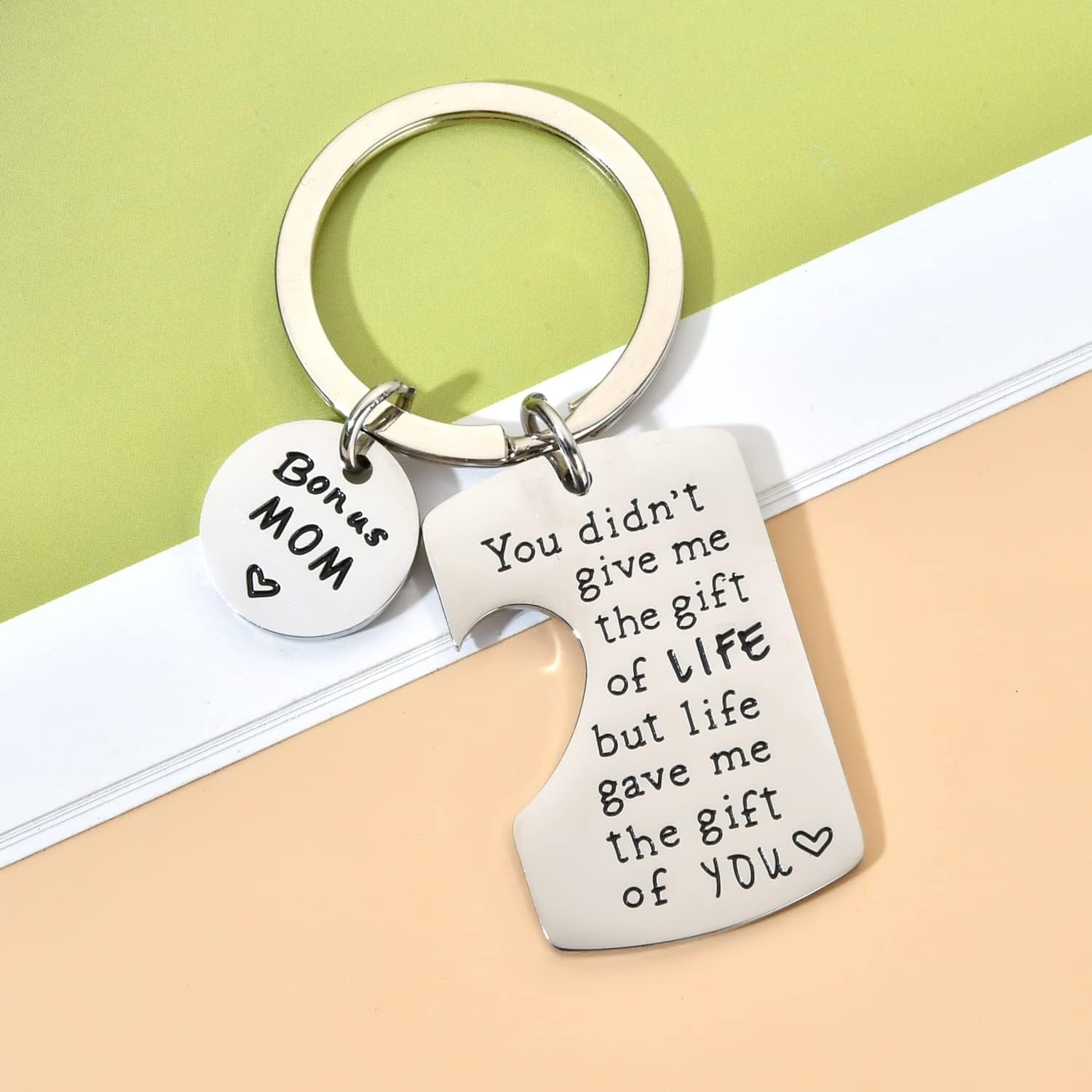 Bonus Mom Gifts Mothers Day Gifts for Step Mom Stepmother Mother in Law Keychain Adoption Appreciation Keychain