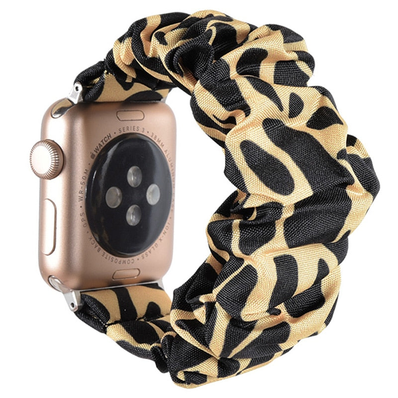 Stylish elastic scrunchie apple watch band Series 5 4 3 2 band 38mm 40mm 42mm 44mm