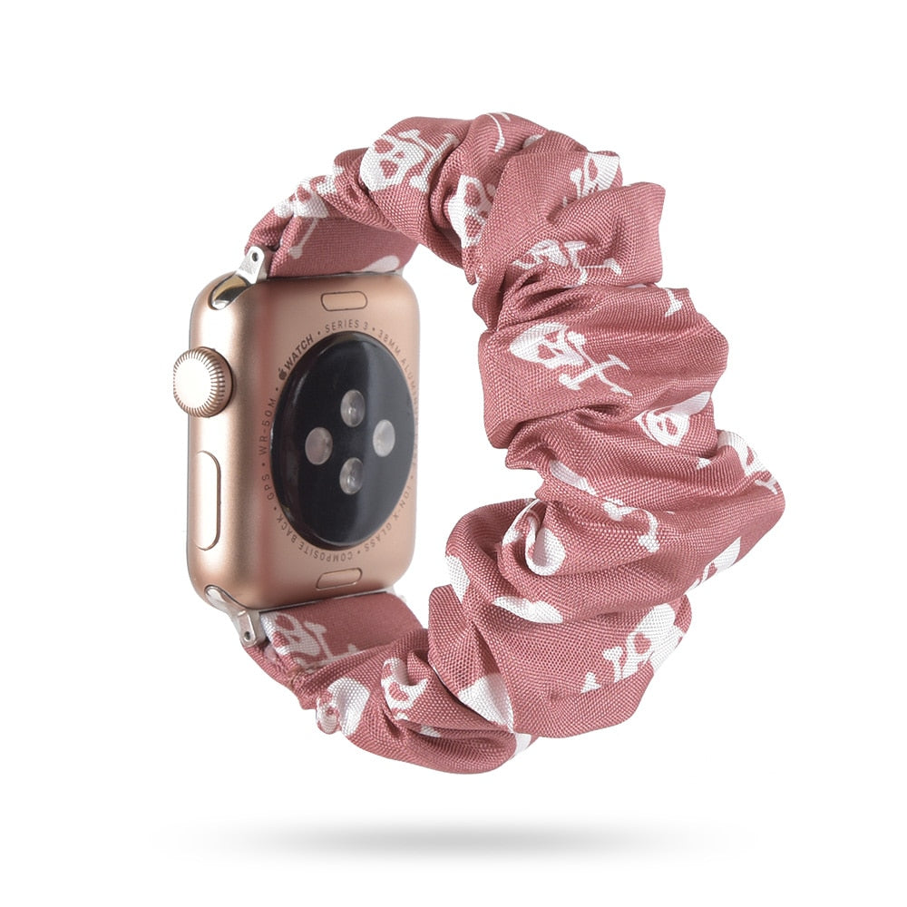 Stylish elastic scrunchie apple watch band Series 5 4 3 2 band 38mm 40mm 42mm 44mm