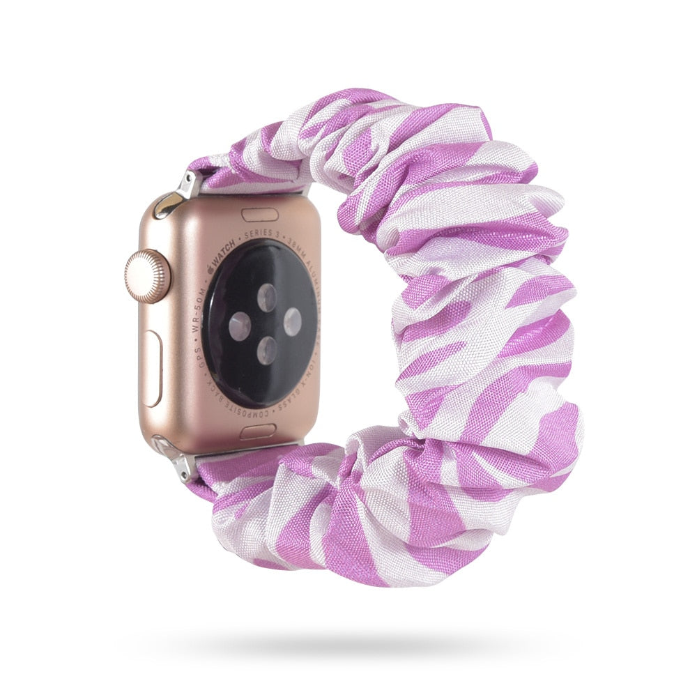 Stylish elastic scrunchie apple watch band Series 5 4 3 2 band 38mm 40mm 42mm 44mm