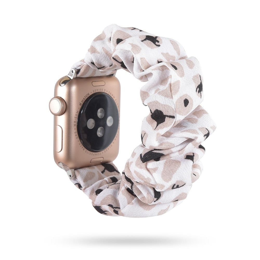 Stylish elastic scrunchie apple watch band Series 5 4 3 2 band 38mm 40mm 42mm 44mm