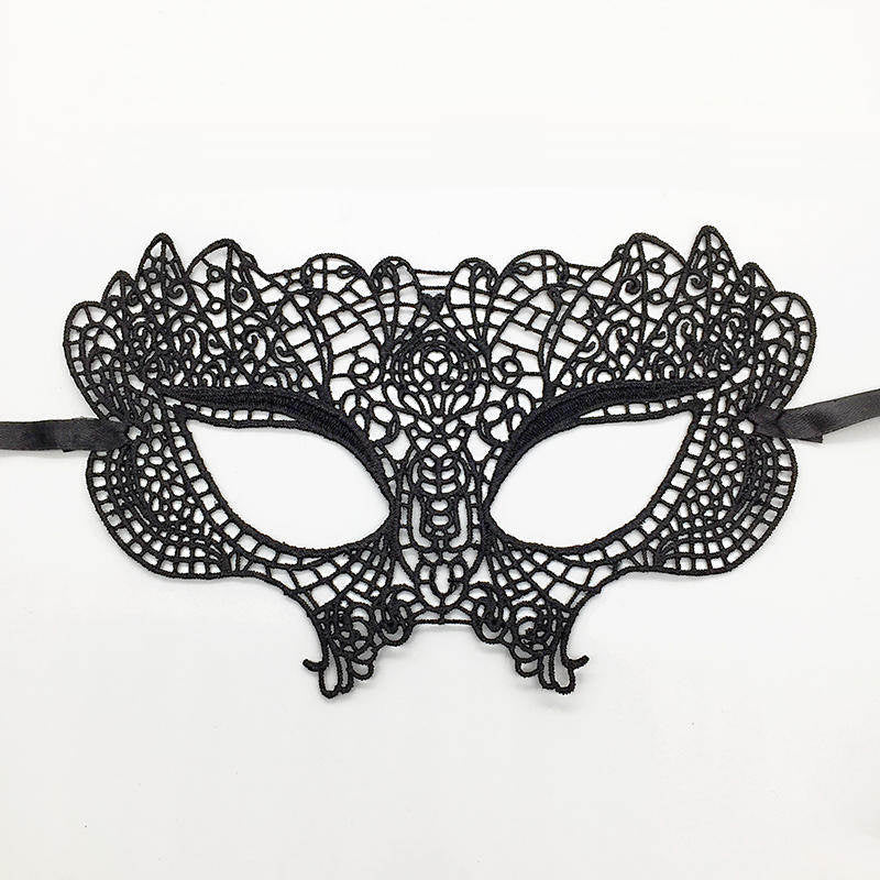 Black Color Sexy Women Lace Masquerade Mask for Carnival Halloween Half Face Cosplay Masks Festive Animal Party Supplies