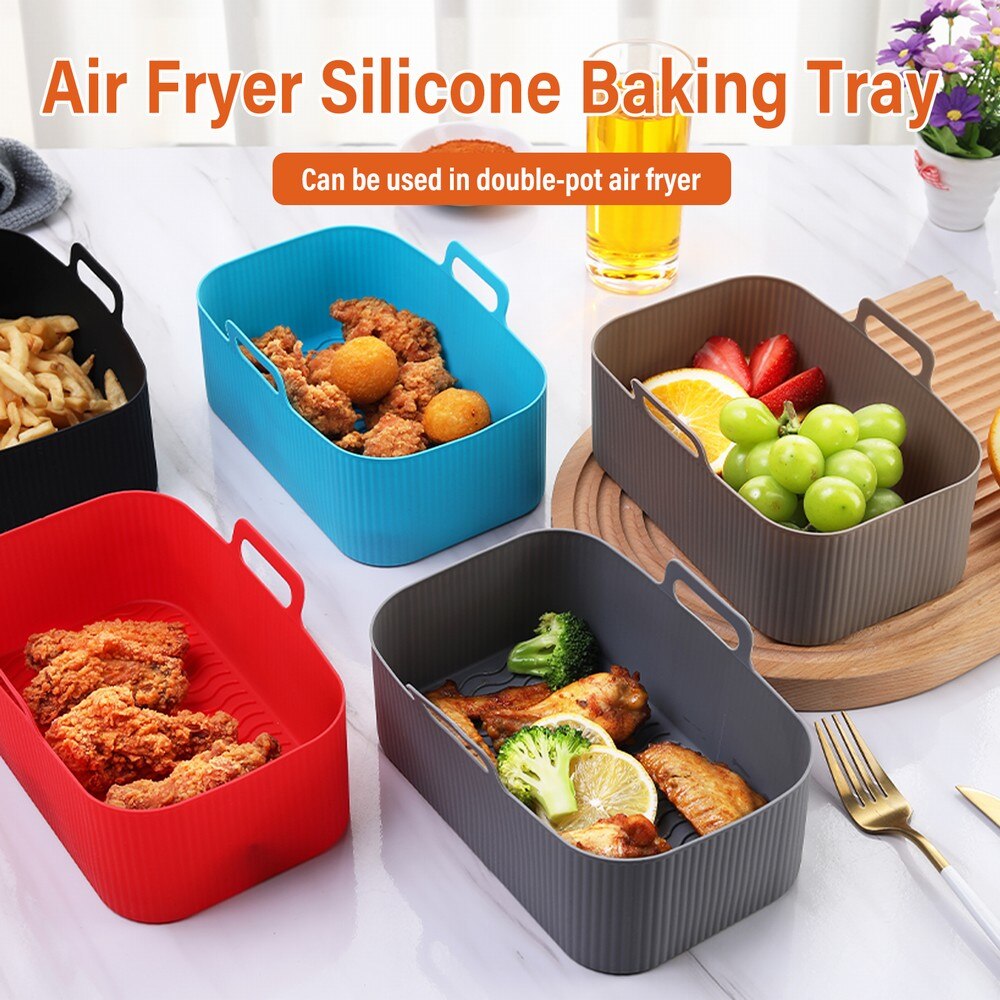 2pcs Air Fryer Rectangle  Silicone Baking Dish