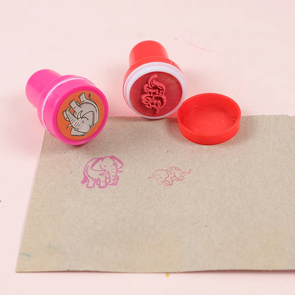 Cute Mixed Animal Dinosaur Self-Ink Stamps