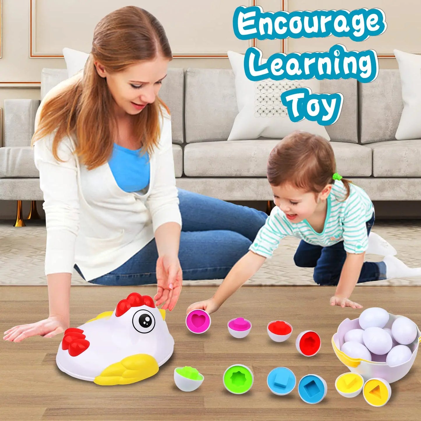 12 Matching Baby Toy Eggs