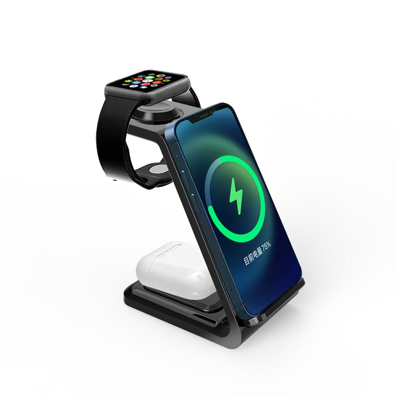 3 in 1 Wireless Charger Stand Fast Charging Dock Station