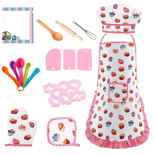 4/11Pcs Kids Cooking Apron Set