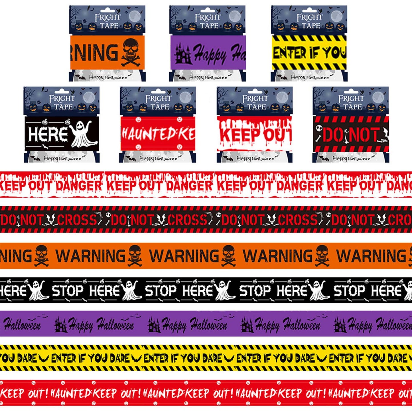 Halloween Decoration Warning Tape Signs