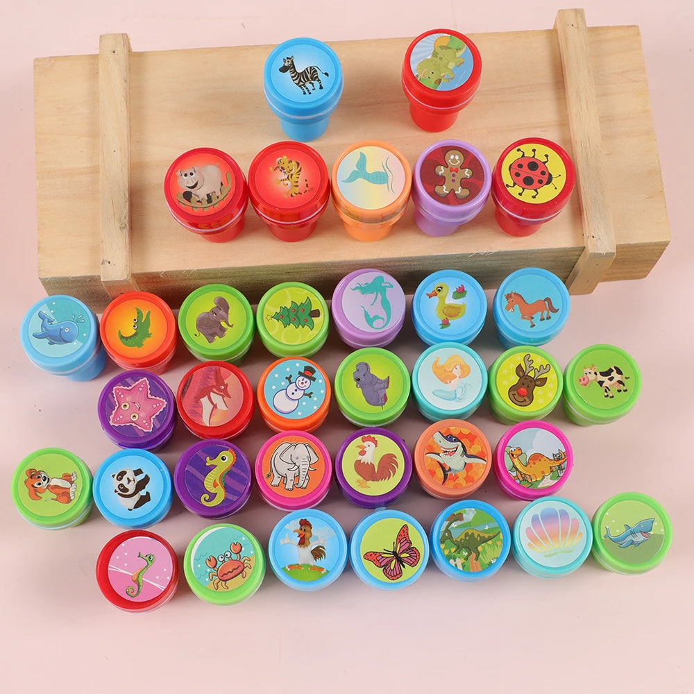 Cute Mixed Animal Dinosaur Self-Ink Stamps