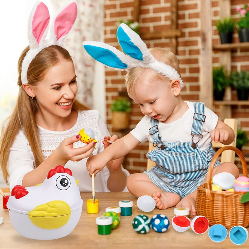 12 Matching Baby Toy Eggs