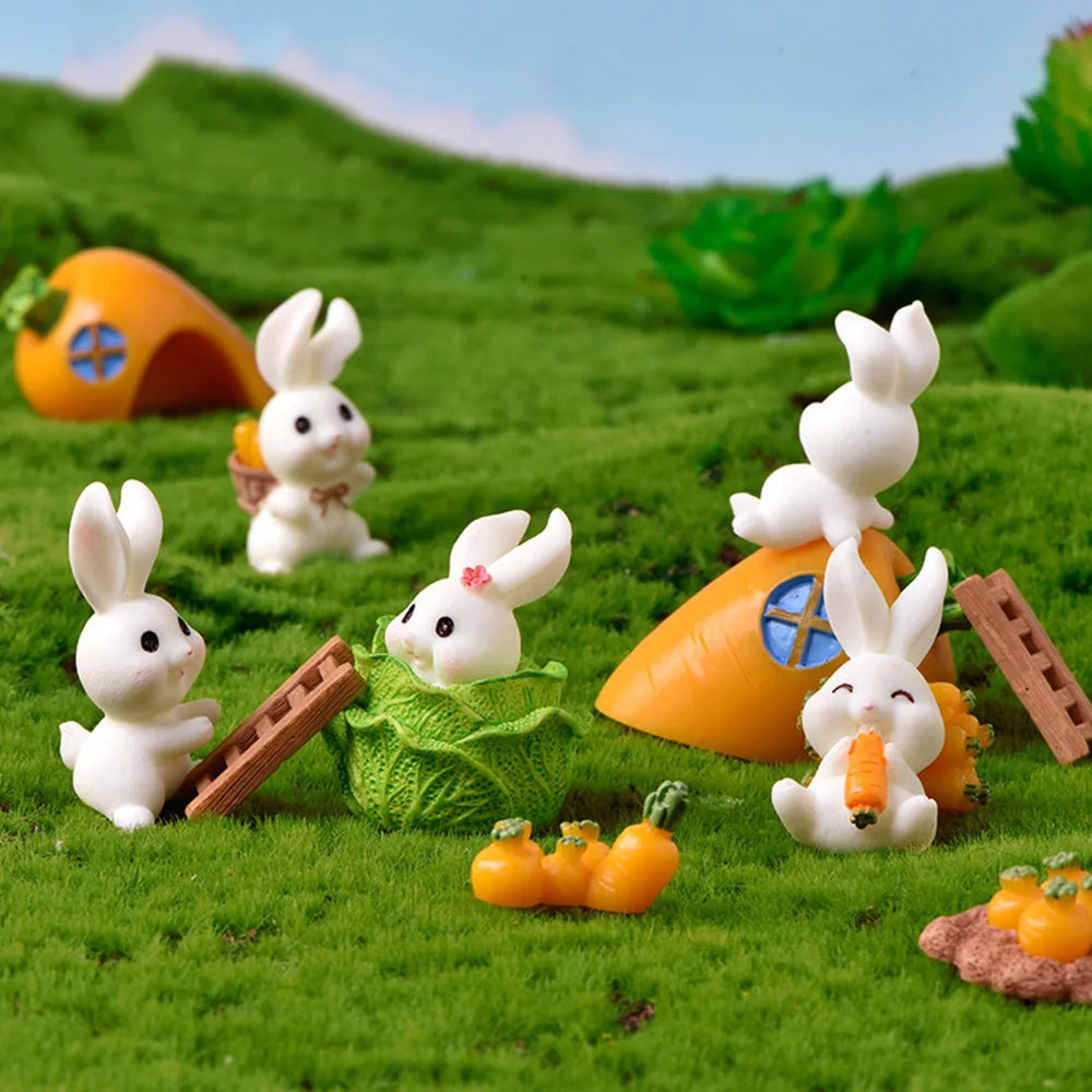 Cute Rabbit Bunny Miniature Figurines