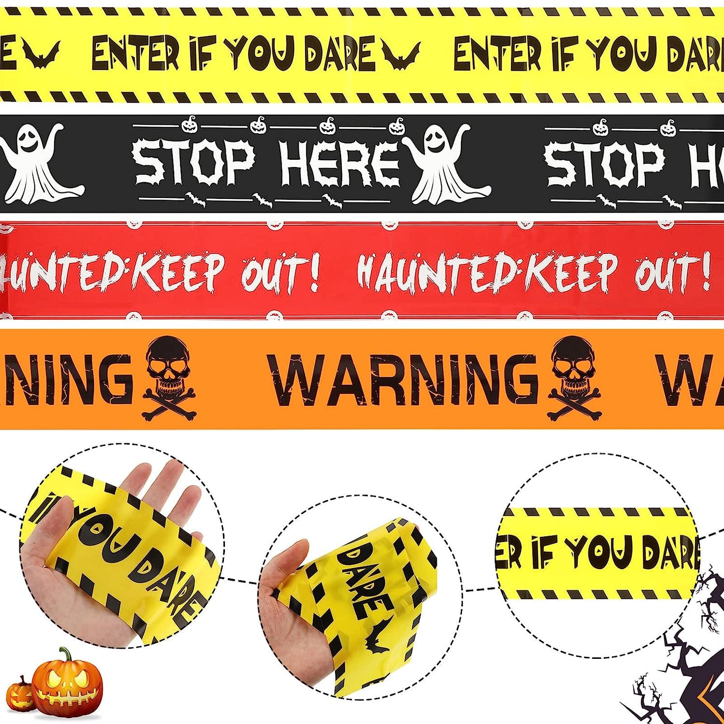 Halloween Decoration Warning Tape Signs