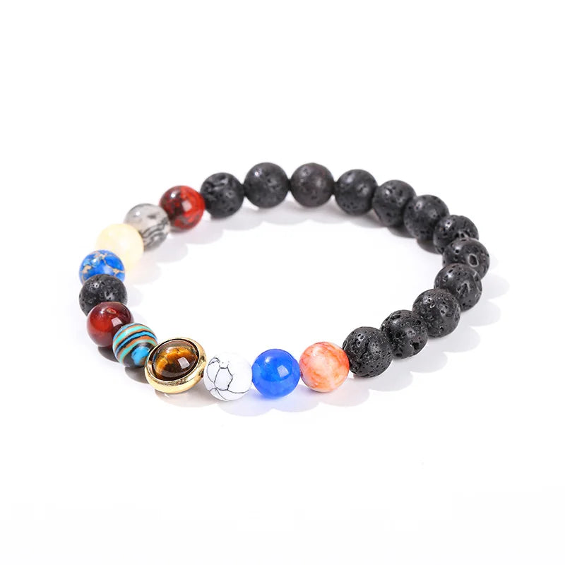 Natural Stone Eight Planets Bead Bracelets