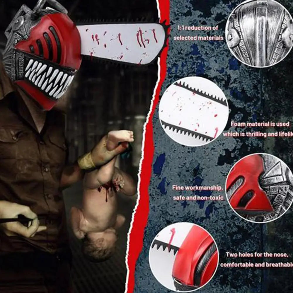 Horror Comics Chainsaw Headgear Mask