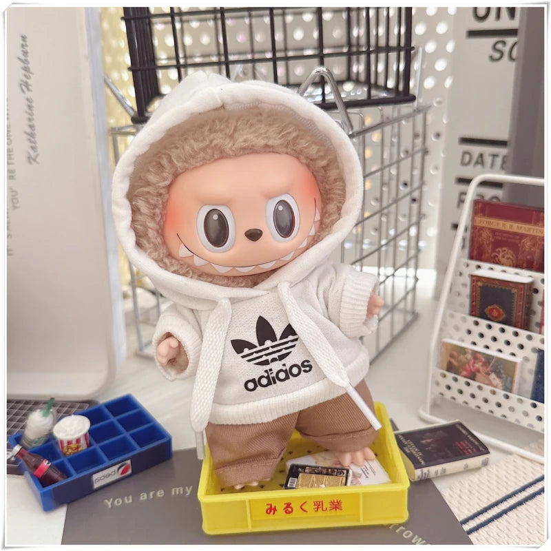 Labubu Doll Clothing Fashion Hoodie and Pants Set
