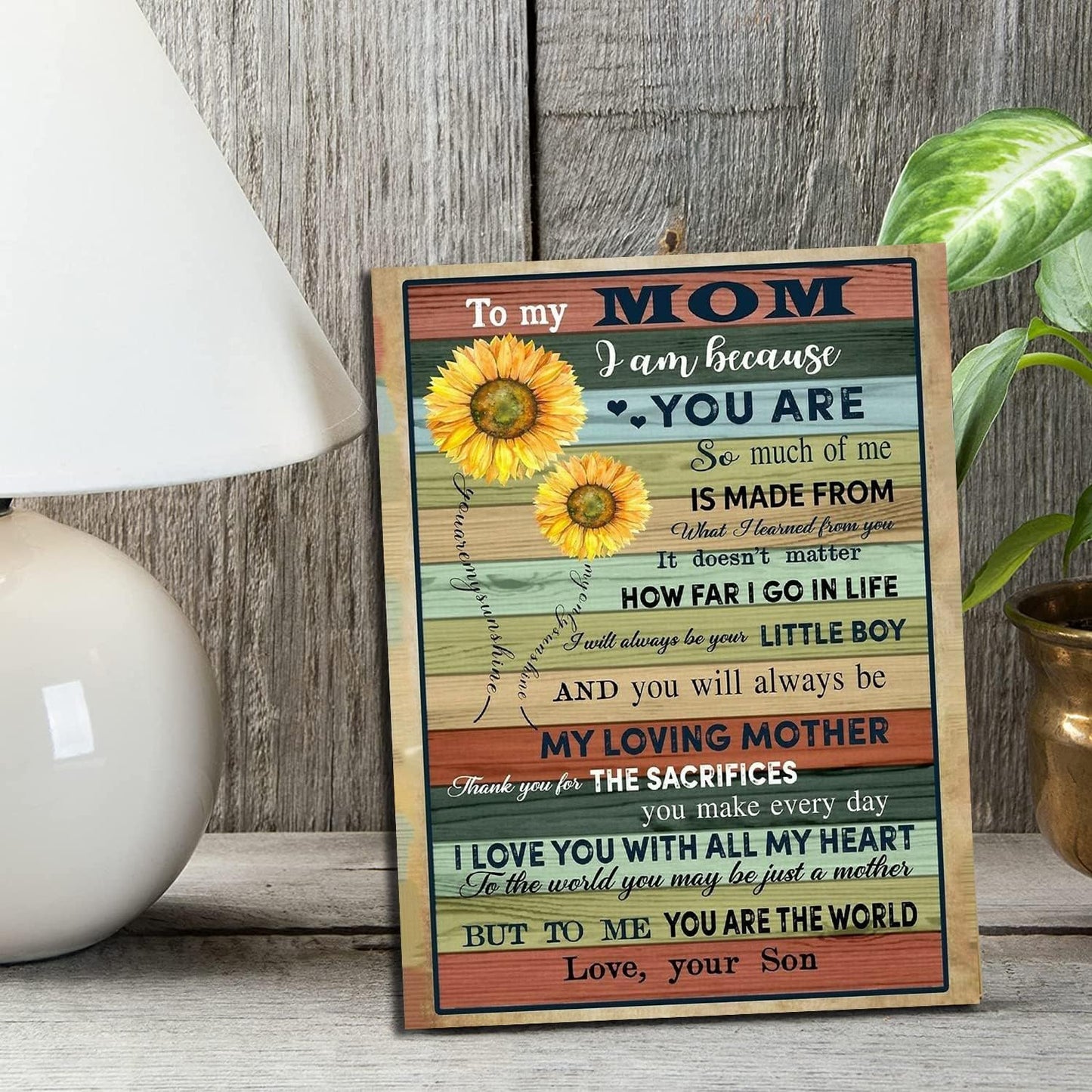 Mothers Day Gifts, Birthday Gifts for Mom, Canvas Poster Home Decor, Mothers Day Gifts from Daughter & Son, Cute Room Decor (12X16 Inches, for Son)