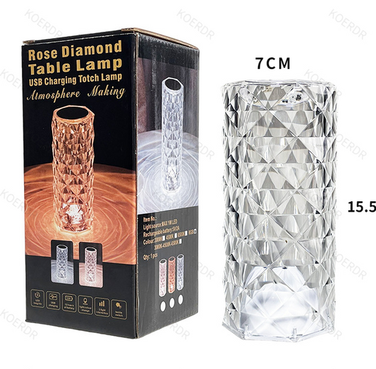 Crystal Clear Rose Petal Table Lamp