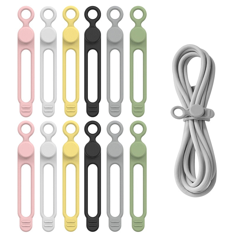 10PCS Reusable Cable Strap Fastening  Organizer